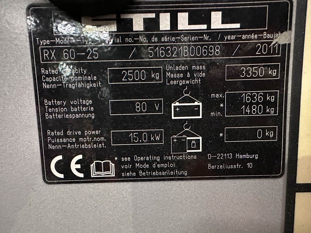 Still RX60-25 Triplex 5500mm Elektro Gabelstapler 7