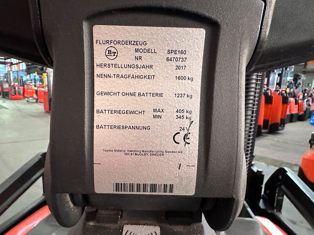 Toyota BT SPE160 4500mm Triplex Elektro Hubwagen Stapler 8