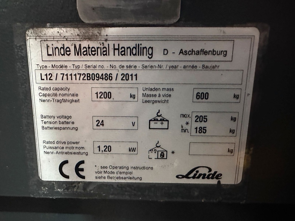 Linde L12 3000mm Hochhubwagen Elektro Stapler 10