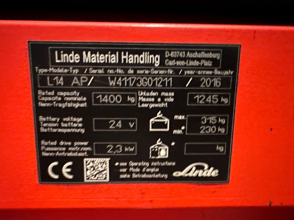 Linde L14AP Triplex 5316mm Hub Elektro Gabelstapler Hochhubwagen 11
