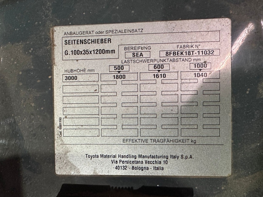 Toyota 8FBEK18T Elektro 2017 Gabelstapler 1,8t Freihub 9