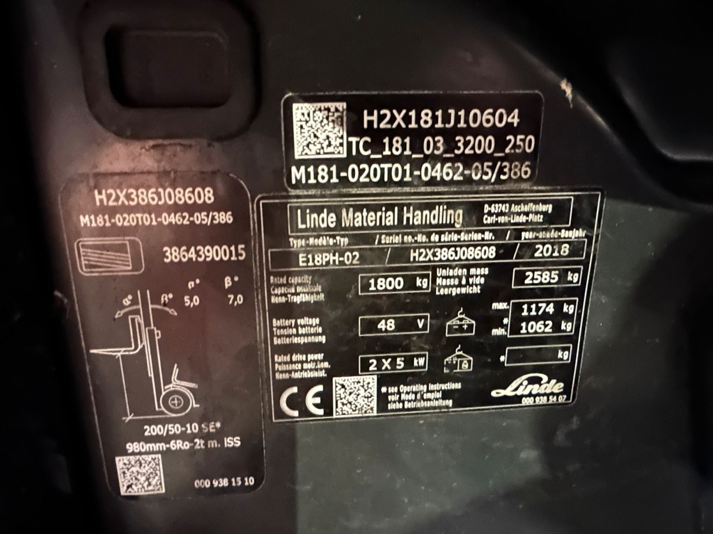 Linde E18 Triplex 4625mm Elektro Gabelstapler 2018 10