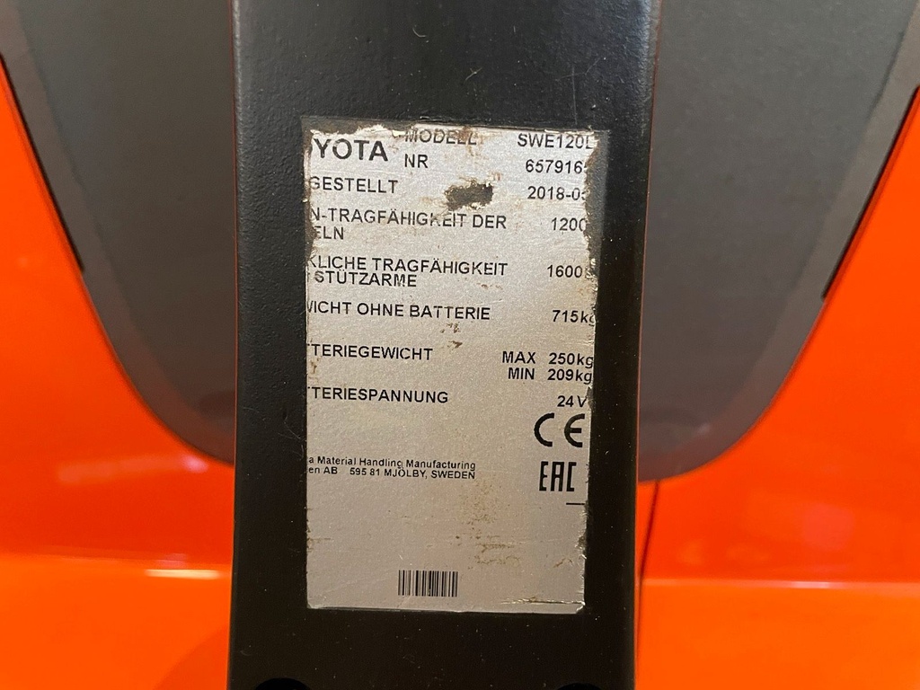 BT Toyota SWE120L 2900mm Hochhubwagen Initialhub 2018Bild 11