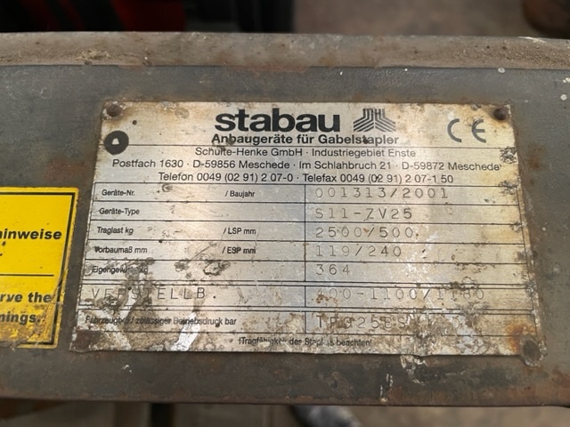 Stabau Zinkenversteller 1600mm Gabel 